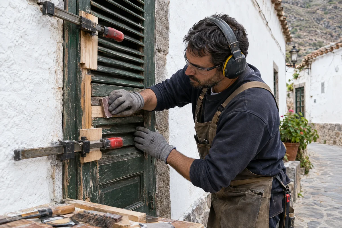 Restoration of Canarian shutters and timber